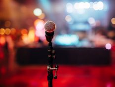 Mic on a stage